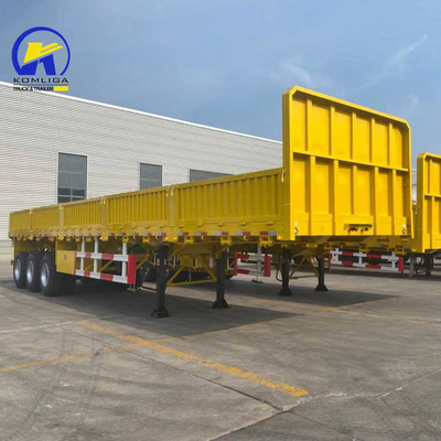 Semiremolque de pared lateral de 3 ejes de 60 toneladas para transporte de carga pesada