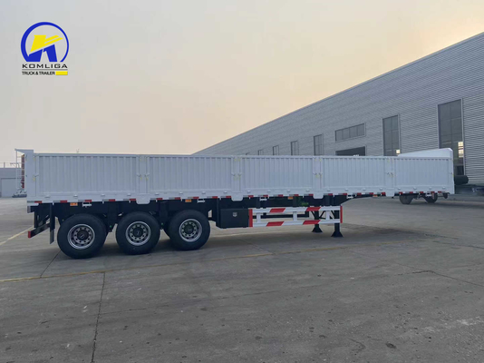 3alxes Semirremolque de carga de cercas usadas de suelo plano para auto-dumping con capacidad de carga de 30 a 100 t