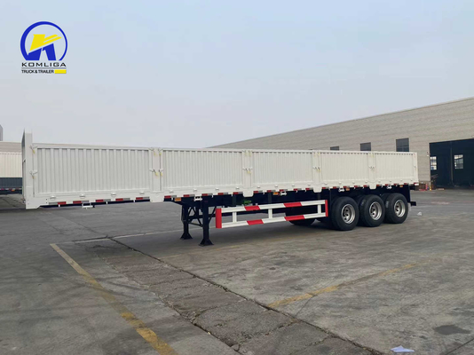 3alxes Semirremolque de carga de cercas usadas de suelo plano para auto-dumping con capacidad de carga de 30 a 100 t