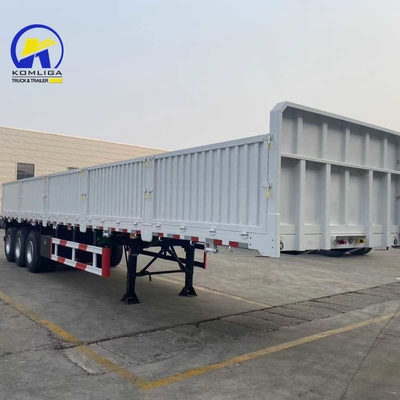 3alxes Semirremolque de carga de cercas usadas de suelo plano para auto-dumping con capacidad de carga de 30 a 100 t