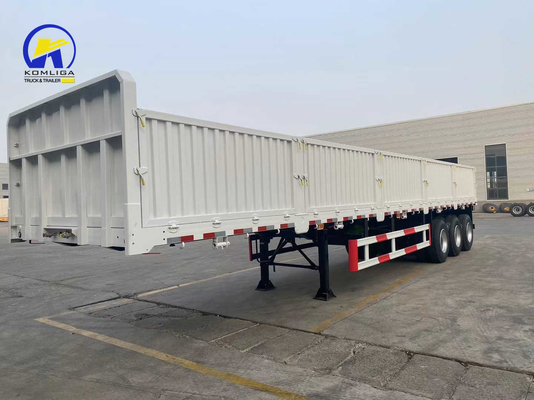 3alxes Semirremolque de carga de cercas usadas de suelo plano para auto-dumping con capacidad de carga de 30 a 100 t