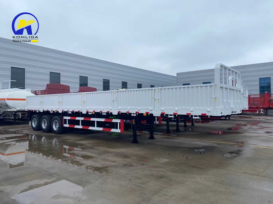 3alxes Semirremolque de carga de cercas usadas de suelo plano para auto-dumping con capacidad de carga de 30 a 100 t