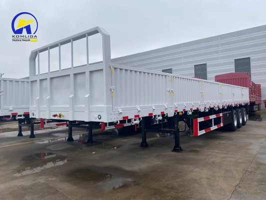 3alxes Semirremolque de carga de cercas usadas de suelo plano para auto-dumping con capacidad de carga de 30 a 100 t