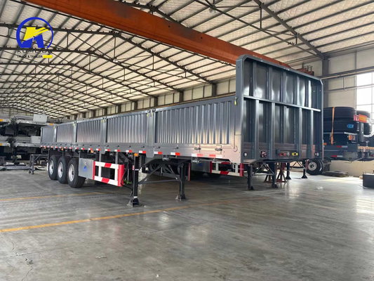 Semirremolque para transporte de contenedores de 20 pies y 40 pies con pared lateral y neumáticos 315/80r22.5.12r22.5