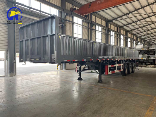 Semirremolque para transporte de contenedores de 20 pies y 40 pies con pared lateral y neumáticos 315/80r22.5.12r22.5