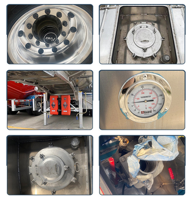3 Ejes de aluminio 50000 litros Tanque de combustible Semirremolque con manguera de descarga de tubo de caucho