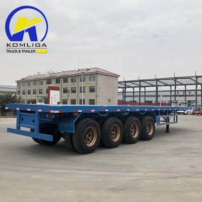4 ejes 40FT 45FT 40 toneladas de contenedor de cama plana semirremolque con certificación ECE