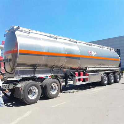 Remolque de un camión cisterna de combustible de 40 toneladas y 3 ejes de 40 cbm con suspensión de brazo cruzado y 2 mangueras de descarga