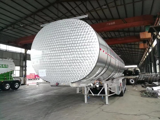 Transporte de 3 ejes Cisterna de combustible de aceite de aluminio remolques de acero inoxidable con cubierta de alcantarillado