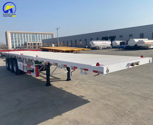 16 mm de canal de acero vigas laterales 3 Ejes 4 Ejes Contenedor de trabajo pesado Semi remolque de cama plana