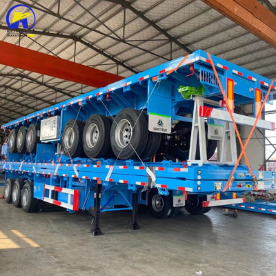 Válvula Wabco Tri-Axle 40FT 20FT Contenedor de piso plano de 60 toneladas Camión Remolque de vehículo de piso plano