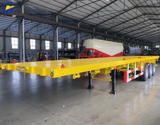 Válvula Wabco Tri-Axle 40FT 20FT Contenedor de piso plano de 60 toneladas Camión Remolque de vehículo de piso plano