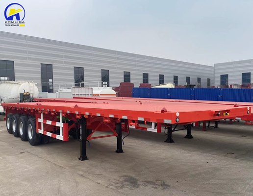 3 Ejes 4 Ejes 40FT 48FT Semirremolque de cama plana con neumáticos y peso de carga aproximado 6.2 T.