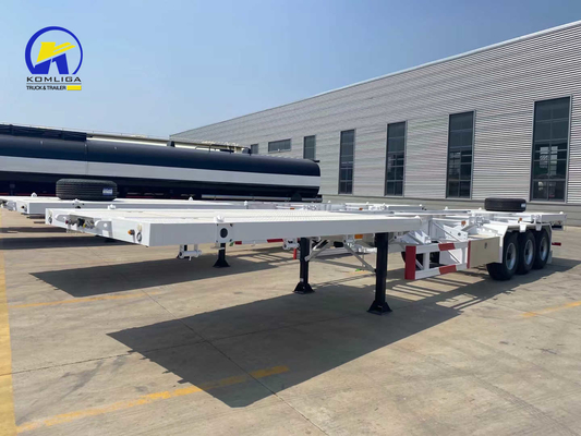 3 Ejes 48 FT Esqueleto plano Semirremolque Contenedor Semirremolque Solicitud personalizada