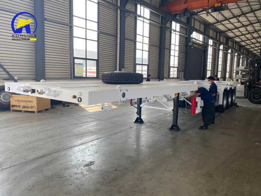3 Ejes 48 FT Esqueleto plano Semirremolque Contenedor Semirremolque Solicitud personalizada