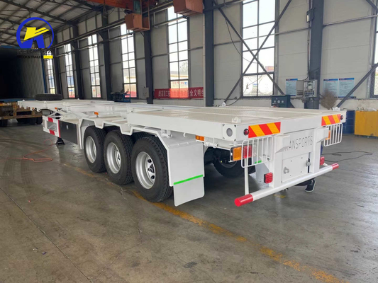 3 Ejes 48 FT Esqueleto plano Semirremolque Contenedor Semirremolque Solicitud personalizada