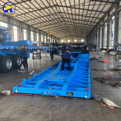 Remolque de tres ejes para transporte pesado 12 unidades de neumáticos 16 mm de viga lateral