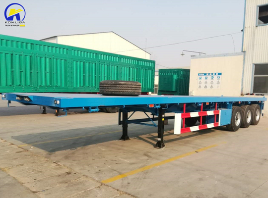 Remolque de tres ejes para transporte pesado 12 unidades de neumáticos 16 mm de viga lateral