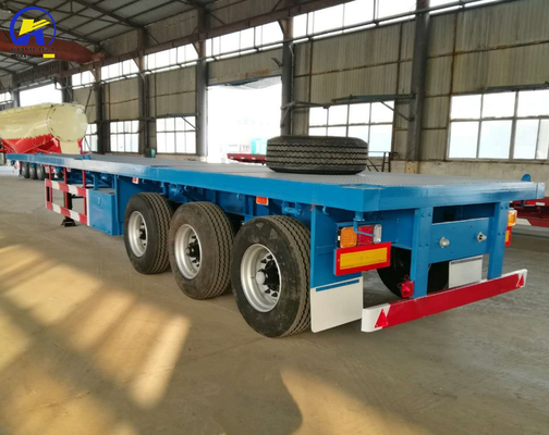 Remolque de tres ejes para transporte pesado 12 unidades de neumáticos 16 mm de viga lateral