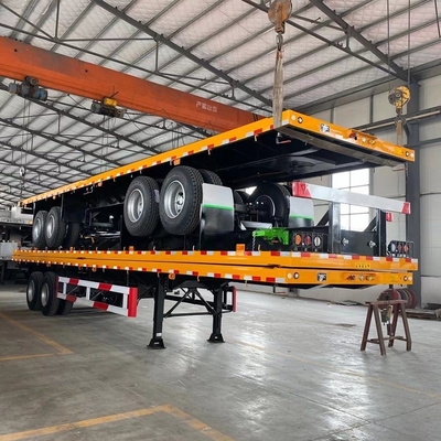 Semiremolque de 30 a 60 t de suelo plano para el transporte de contenedores ABS opcional Competitivo