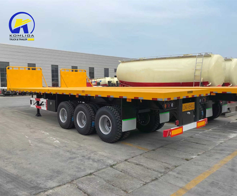 3 Ejes 25ton Sinotruk Semi-remolque de cama plana con cerradura de contenedores solicitud personalizada