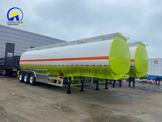 Autodumping de 3 ejes de aluminio de acero inoxidable de carbono Fuel Oil Tanker Trailer Tanker Truck