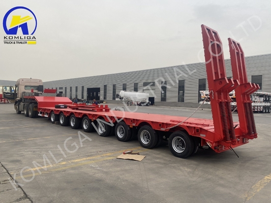 Categoría de vehículos pesados de 100 toneladas con 6 ejes y 8 ejes Semirremolque desmontable de cama baja 12500*2500*1650 mm