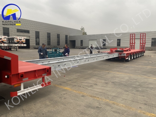 Categoría de vehículos pesados de 100 toneladas con 6 ejes y 8 ejes Semirremolque desmontable de cama baja 12500*2500*1650 mm