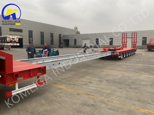 Categoría de vehículos pesados de 100 toneladas con 6 ejes y 8 ejes Semirremolque desmontable de cama baja 12500*2500*1650 mm
