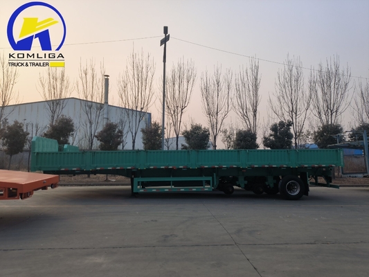 Semirremolque de carga de 600 mm de 3 ejes Verdant de color verde de pared lateral para necesidades del cliente
