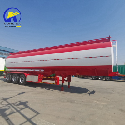 Suspensión mecánica 3 ejes 42000L 45000 litros Cisterna de combustible de aluminio Semirremolque
