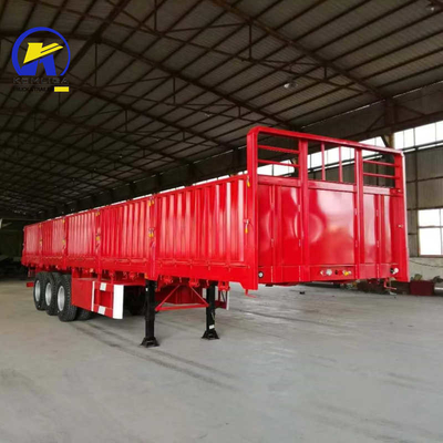30-100t Capacidad de carga 3 Ejes 40FT Contenedor de protección lateral Semirremolque con luz LED