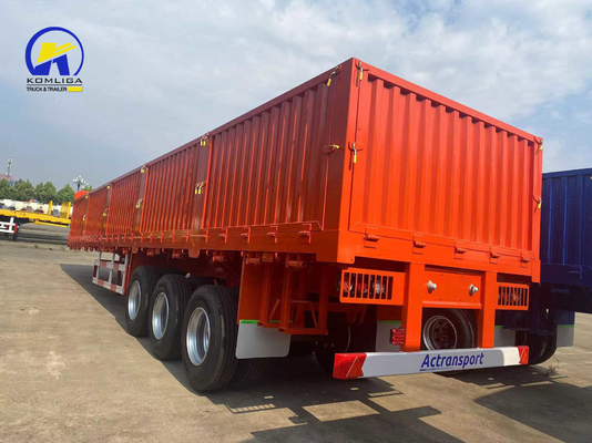 30-100t Capacidad de carga 3 Ejes 40FT Contenedor de protección lateral Semirremolque con luz LED