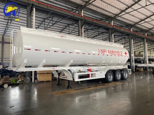 Semi remolque de almacenamiento de líquido de acero inoxidable de 3 ejes de aluminio de carbono remolque de tanque de combustible
