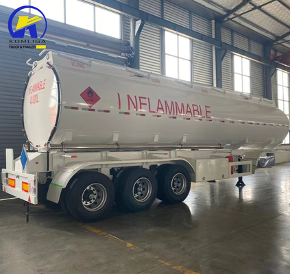 Semi remolque de almacenamiento de líquido de acero inoxidable de 3 ejes de aluminio de carbono remolque de tanque de combustible