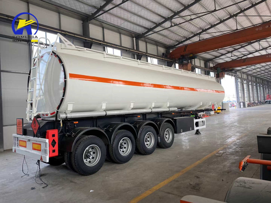3/4 Ejes Acero inoxidable Tanque de combustible de almacenamiento de aceite líquido Semirremolque con cama plana