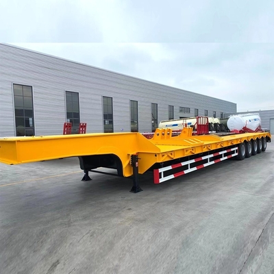 3 Ejes Extensible 40 80 60 Ton Semi remolque de cama baja con y 4 mm de espesor de plataforma