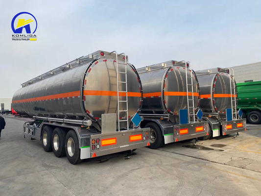 Tipo de brazo cruzado Suspensión de aleación de aluminio 45000L 4 compartimiento de combustible petrolero camión remolque