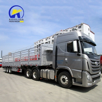 3 ejes 4 ejes 40FT 40 50 70 toneladas de carga de entrega de cercas de caja remolque con válvula Wabco