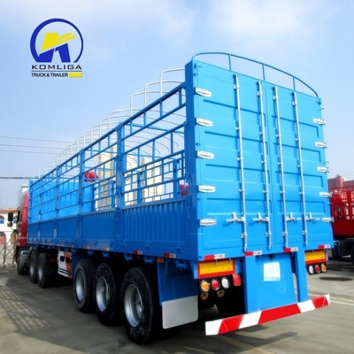3 ejes 4 ejes 40FT 40 50 70 toneladas de carga de entrega de cercas de caja remolque con válvula Wabco