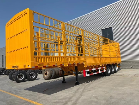 Semi remolque de cerca de 3 ejes con base de ruedas de 7000-8000 mm y capacidad de 40-60 toneladas