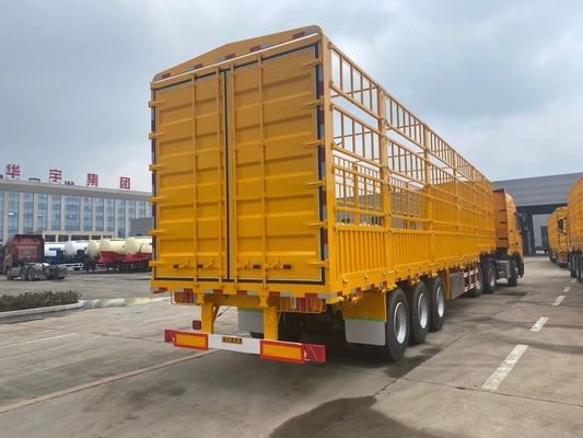 Semi remolque de cerca de 3 ejes con base de ruedas de 7000-8000 mm y capacidad de 40-60 toneladas