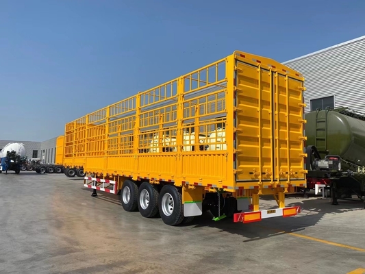 Semi remolque de cerca de 3 ejes con base de ruedas de 7000-8000 mm y capacidad de 40-60 toneladas