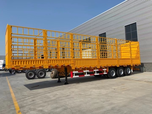 Semi remolque de cerca de 3 ejes con base de ruedas de 7000-8000 mm y capacidad de 40-60 toneladas