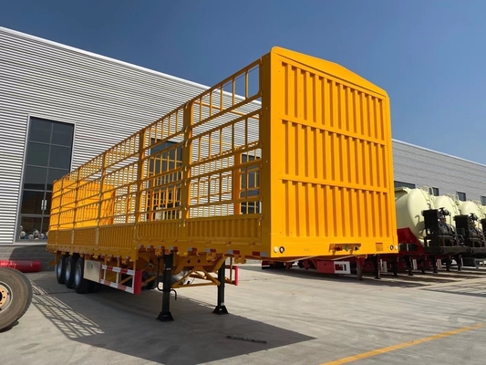 Semi remolque de cerca de 3 ejes con base de ruedas de 7000-8000 mm y capacidad de 40-60 toneladas