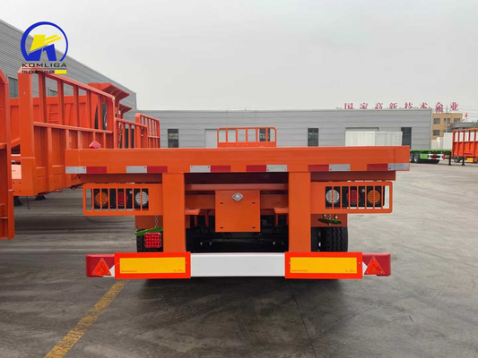 Sinotruk 3 Ejes 4 Ejes Contenedor de cama plana Semirremolque con cerraduras de giro opcionales