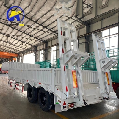 Equipo pesado remolque de cuello de ganso de lecho bajo con válvula de relevo Wabco y neumático 15/80/22.5
