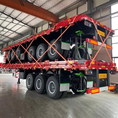 Capacidad de carga de 80T 3 ejes 4 ejes Carga camión remolque de cama plana para la entrega de carga pesada