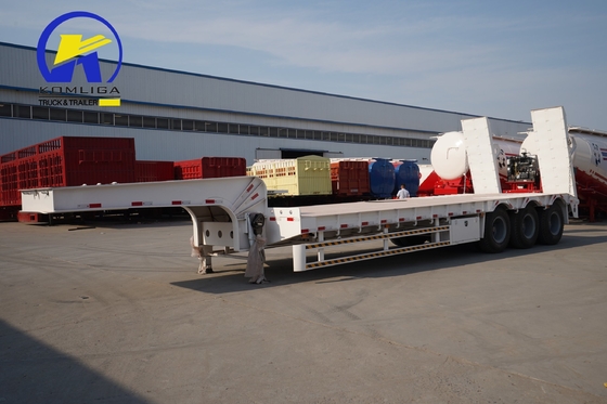 3 ejes Excavadora pesada de transporte Cuello de ganso Cama de carga baja Cama de carga baja Semi camión remolque