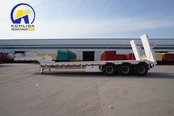 60 toneladas 3 ejes Lowboy/Low Deck/Lowbed/Low Bed Truck Semirremolque con suspensión mecánica